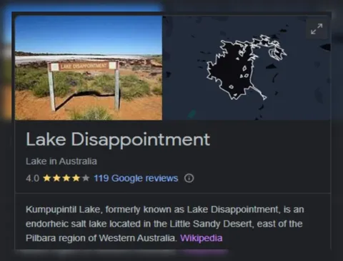 Lake Disappointment Reviews