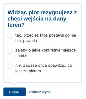 Płot rezygnujący z wejścia