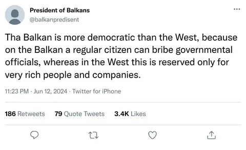 Balkan Democracy Bribery