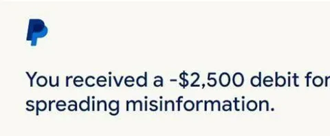 PayPal Misinformation Debit