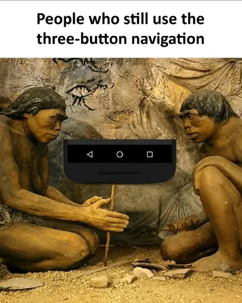 Three-Button Navigation Cavemen