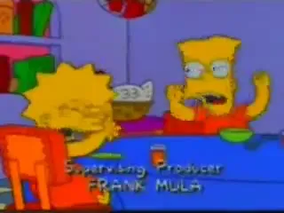 Simpsons family dinner chaos
