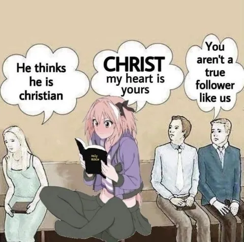 Anime Girl Pretends to Be Christian