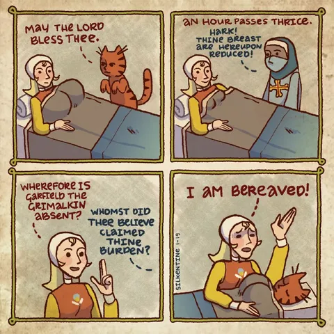 Medieval Garfield Bereavement Comic
