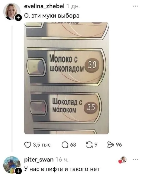 Муки выбора в лифте