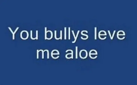 You bullys leve me alone