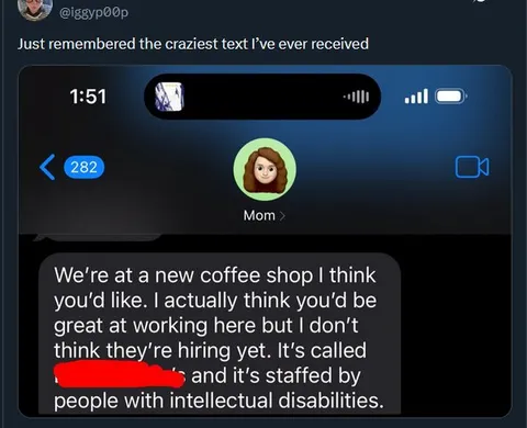Mom's Cruel Coffee Shop Text