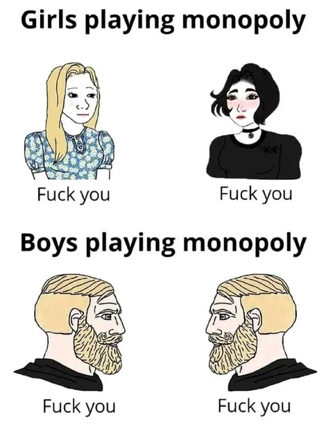 Girls and Boys Playing Monopoly