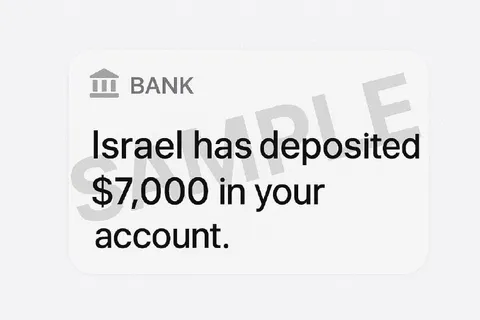 Israel Deposits $7,000