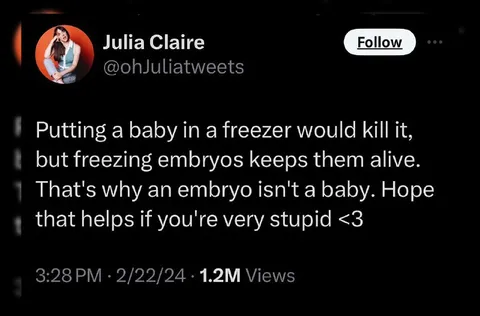Embryo Versus Baby Logic