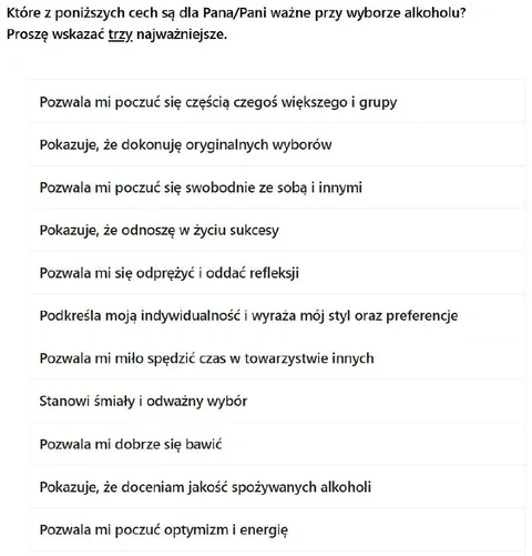 Ankieta o wyborze alkoholu