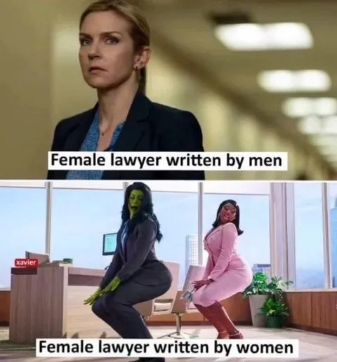 Female Lawyer Written by Men vs Women