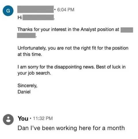 Rejected After Working There