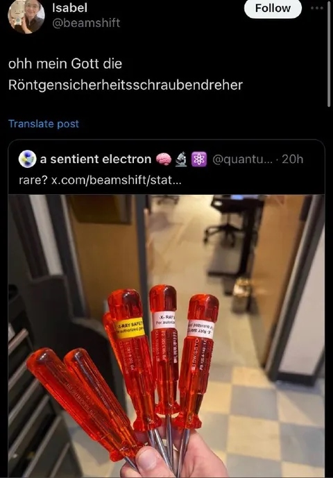 Röntgensicherheitsschraubendreher gefunden