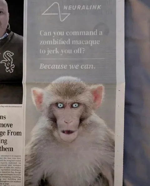 Neuralink Macaque Advertisement