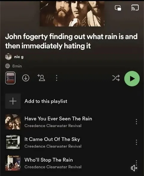 John Fogerty Hates Rain