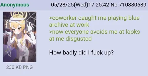 Coworker Caught Me Playing Blue Archive