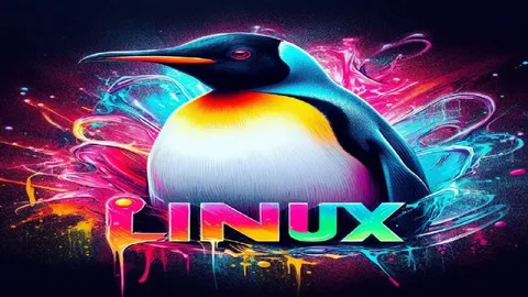 Neon Linux Penguin