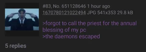 Forgot to Bless My PC