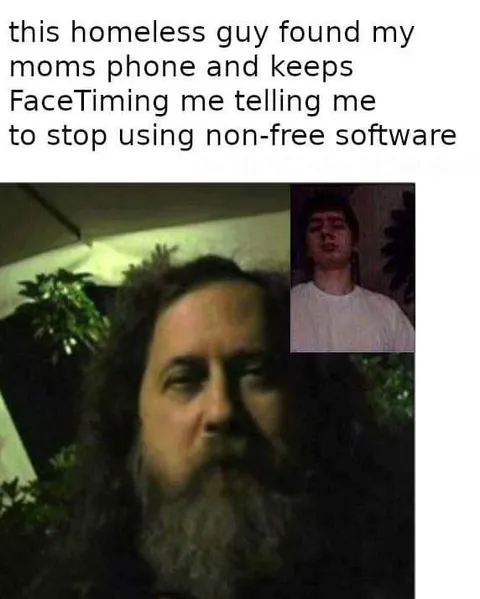 Homeless Guy Advocates Free Software