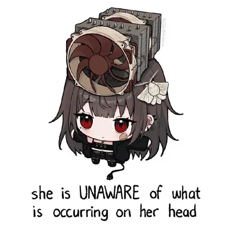 Unaware of the PC on Her Head