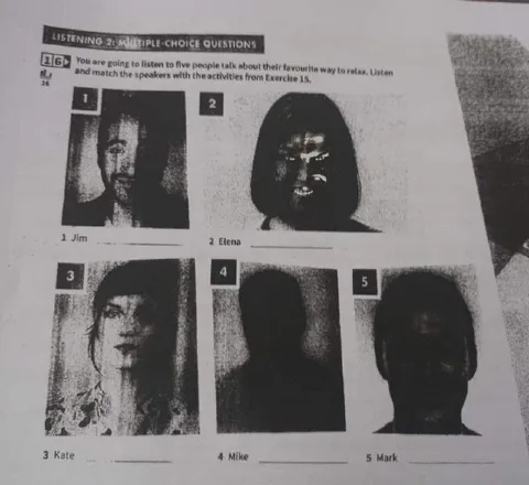 Listening Exercise with Mysterious Faces