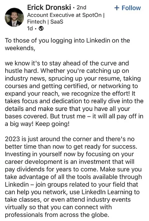 Weekend LinkedIn Hustle