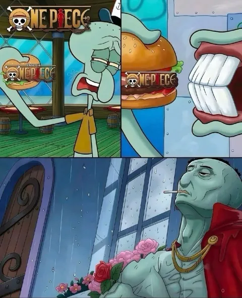 Squidward Watches English One Piece