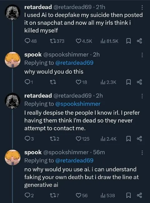 AI Fake Death Twitter Thread