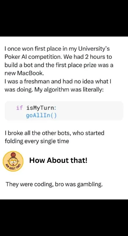 Freshman Poker AI Goes All In