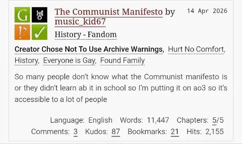 The Communist Manifesto on AO3