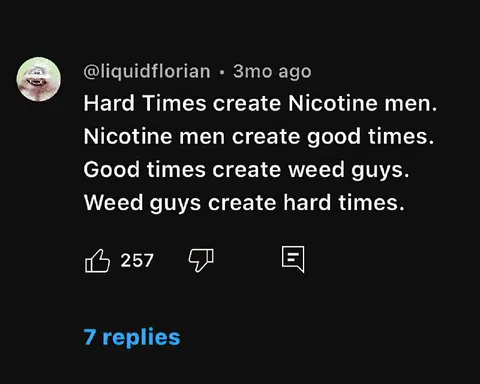 Hard Times Create Nicotine Men