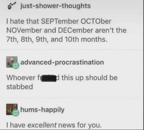September Through December Order
