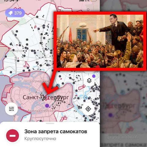 Зона запрета самокатов в Петербурге