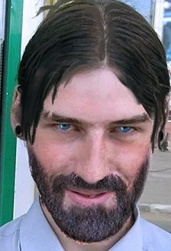 Загадочный взгляд бородатого мужчины