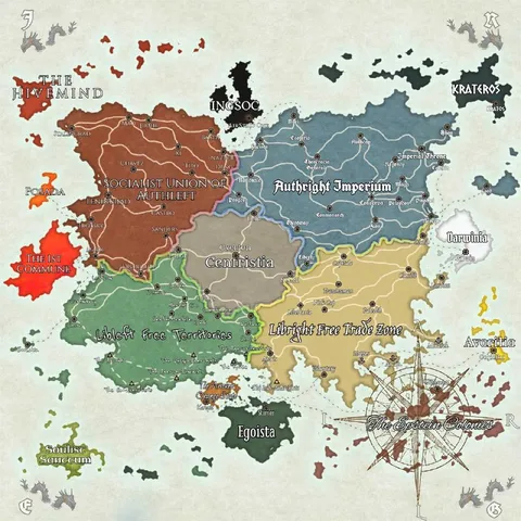 Political Ideology Fantasy Map