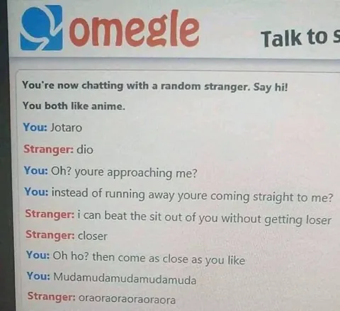 Omegle Jotaro and Dio Chat
