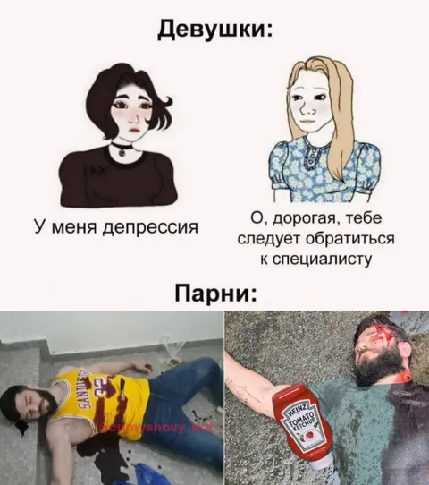 Девушки и парни: депрессия