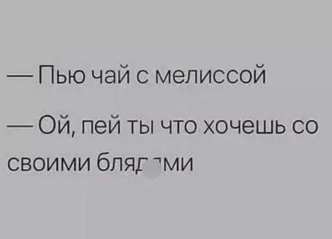 Чай с мелиссой и блядьми