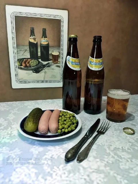Пиво, сосиски и горошек