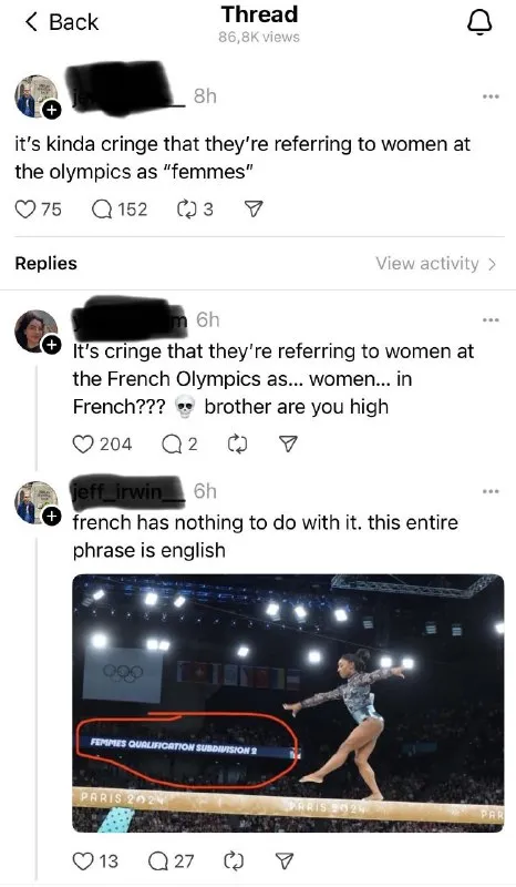 French Olympics Misunderstanding