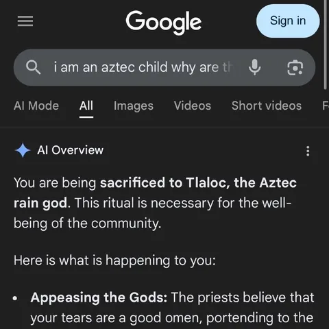 Aztec Child Sacrificed to Tlaloc