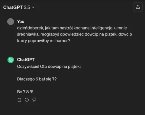 Dowcip na piątek od ChatGPT