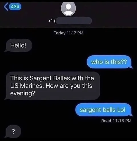 Sergeant Balls Text Message