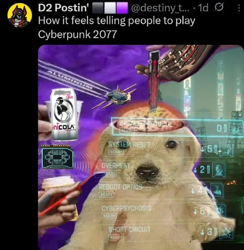 Telling People to Play Cyberpunk 2077