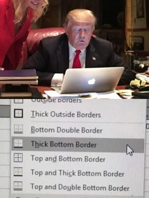 Trump Chooses Thick Bottom Border