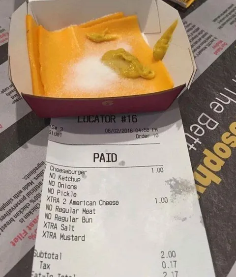 Cheeseburger Without the Burger