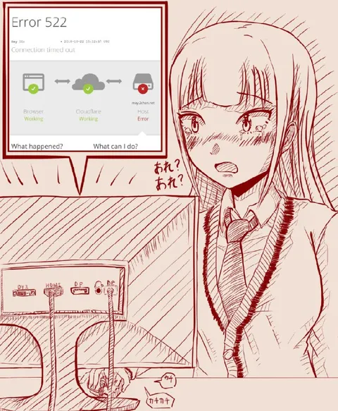 Anime Girl Sees Error 522