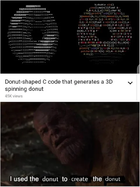 Donut-Shaped C Code Creates Donut