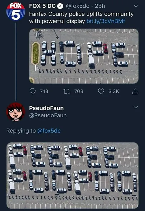 Police Cars Spell Out FOX 5